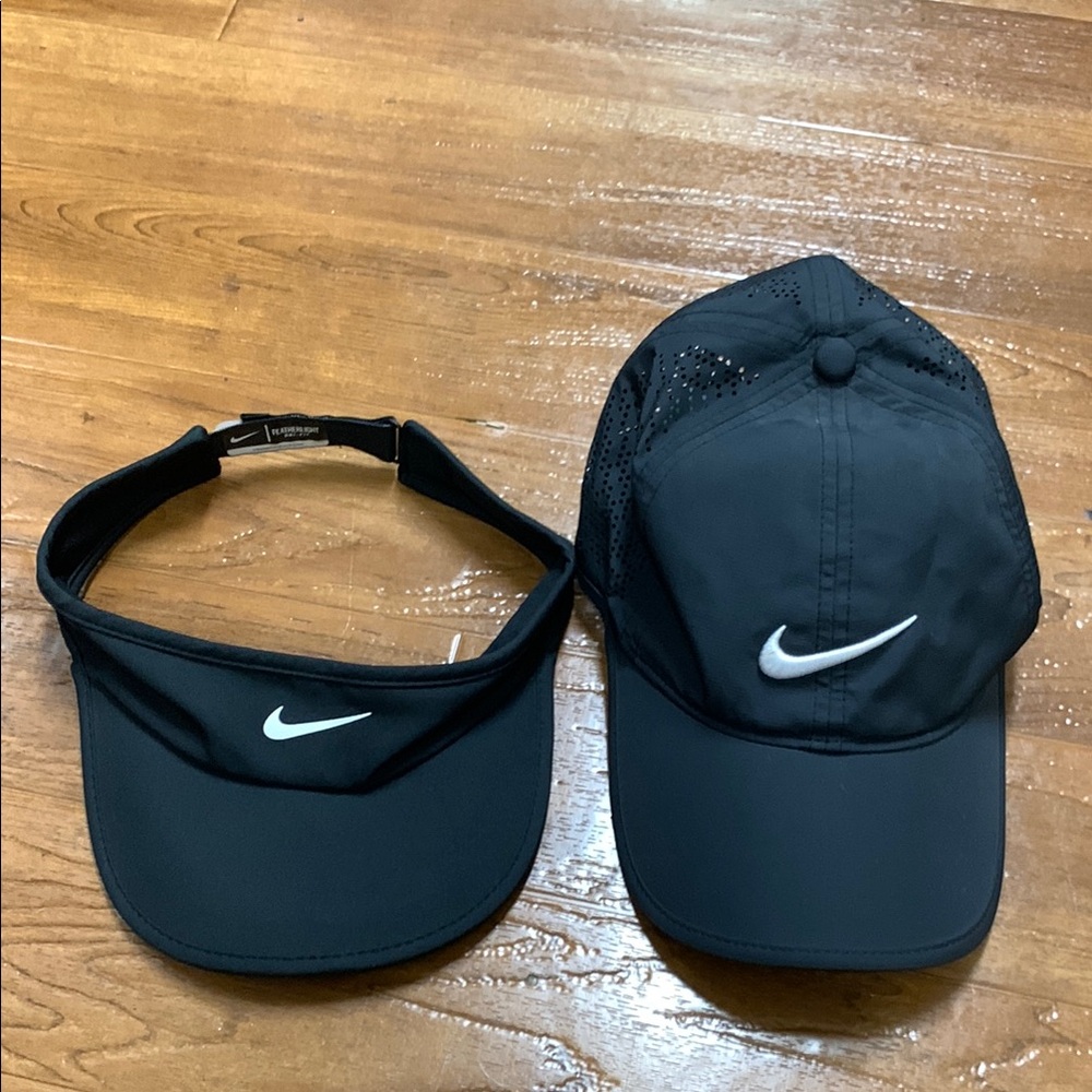 Nike Women's Black Swoosh Cap and Visor Set
